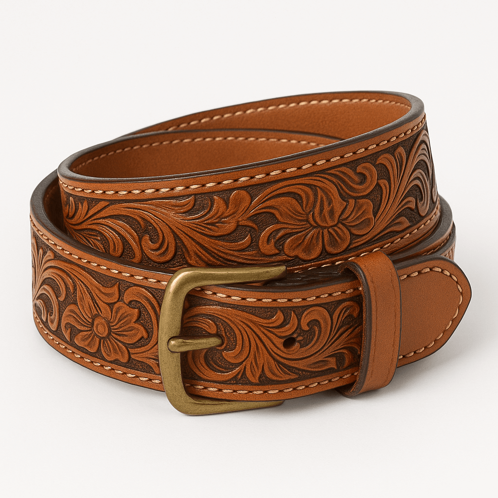 Carved Leather Belt 1